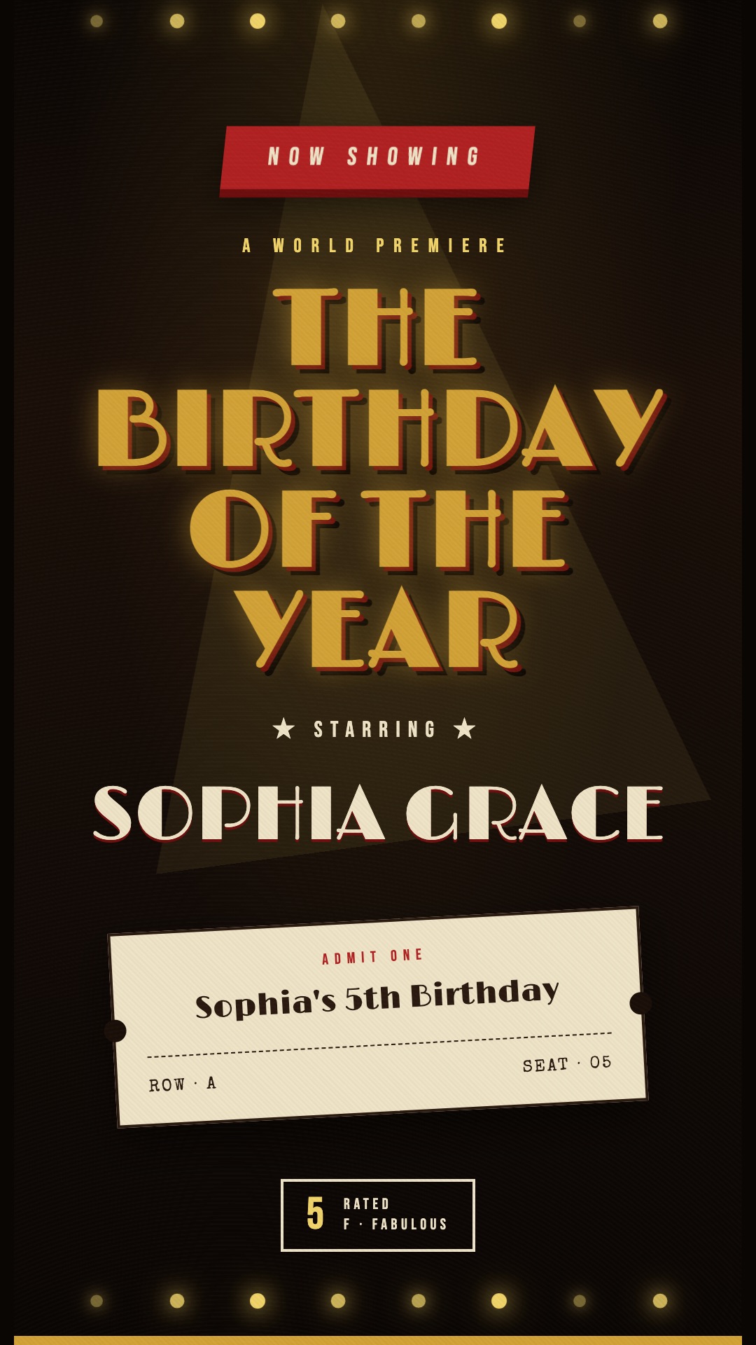Cinema Birthday invitation poster