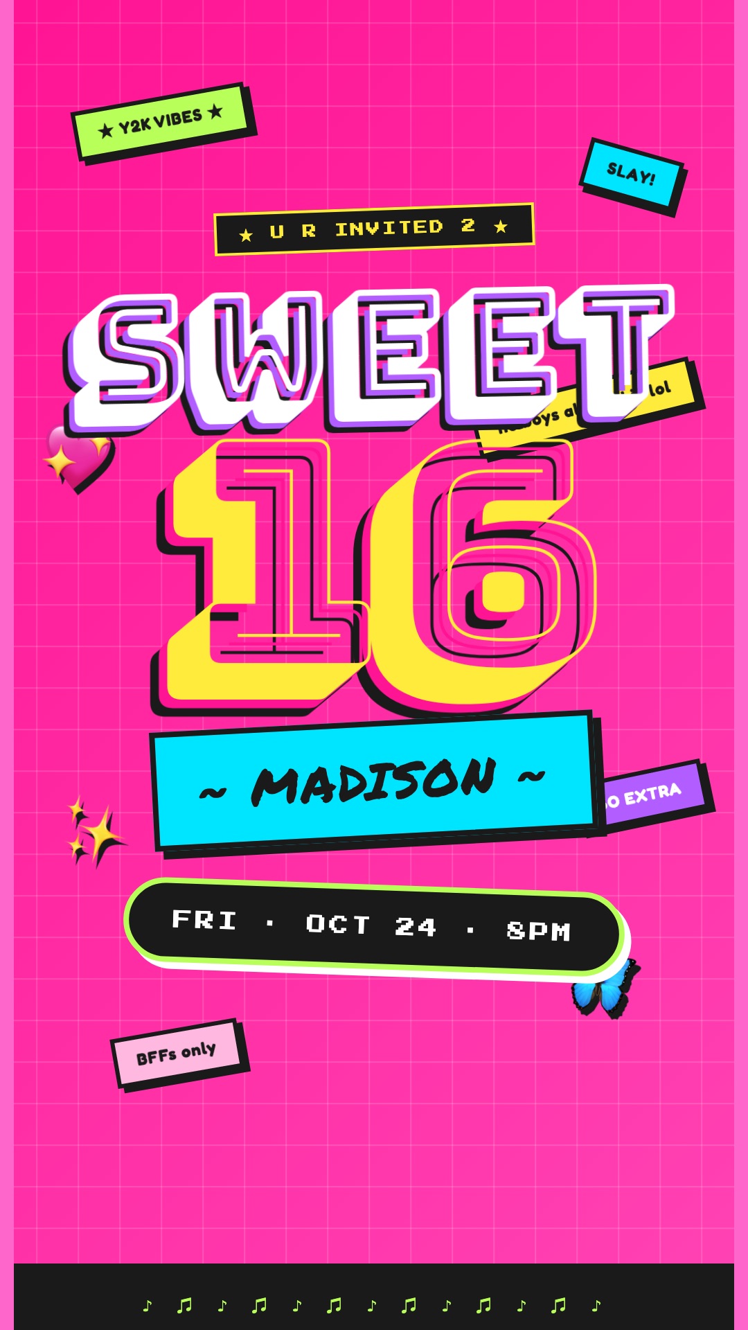 Sweet 16 invitation poster