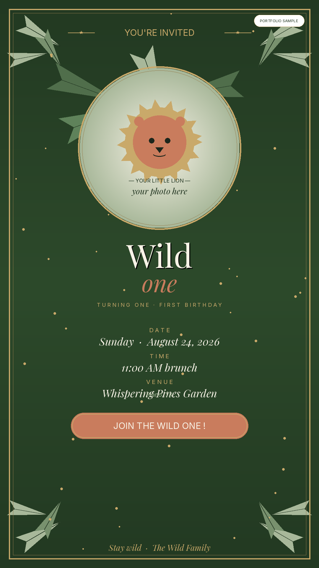 Wild One invitation preview